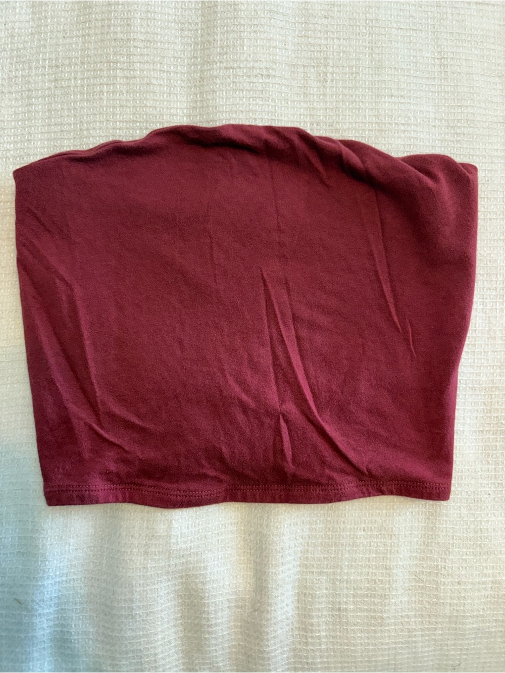 Garage Burgundy Strapless Tube Crop Top
